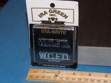 IRA GREEN STA-BRITE - W.C.F.D. - COLLAR PINS - SILVER TONE 1/2
