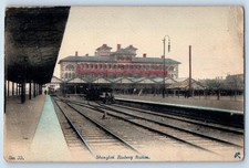 Shanghai China Postcard Shanghai Railway Station c1910 Antique Unposted picture