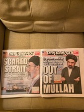 OUT OF MULLAH / SCARED STRAIGHT  New York Post Trump Iran War picture