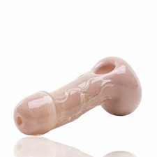 EMPIRE GLASSWORKS - TAUPE PENIS PIPE SMALL picture