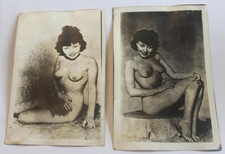 2 Vintage 1950s Girlie Pin‑Up Photos ~ Original B&W Nude Prints picture