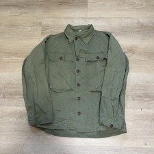 Vintage 40s US Army P43 HBT Jacket Shirt Fits Large Herringbone Twill WW2 picture