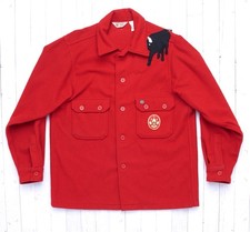 Vintage Boy Scouts of America Red Wool Blend Jacket Sz 44 picture