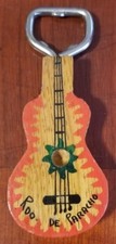 Roo DE Paracho Vintage Hand Carved and painted Guitar Bottle Opener 1940's picture
