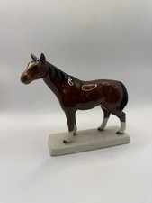 Vintage Brown Horse Figurine Glazed Ceramic Porcelain Equestrian 6