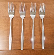 4 1881 ROGERS ONEIDA LTD MELISSA GLOSSY STAINLESS DINNER FORKS 7-1/2