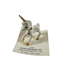 VTG 1989 Hagen Renaker Unicorn Porcelain Figurine Miniature Animal Trinket picture