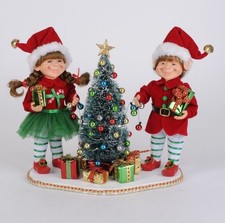 Karen Didion Originals Lighted Tree Trimming Elf Set CC09-27 picture