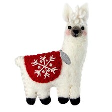 2026 Llama Christmas Ornaments, Handmade Felt, Wool; Fair Trade, Gift Boxed picture