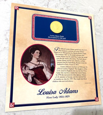 Louisa Adams First Lady 1825-1829 Electroplated Medal 24KT Gold NM-MT picture