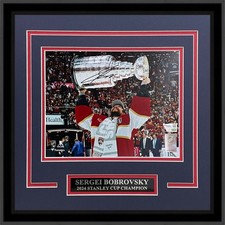Sergei Bobrovsky Autographed Florida Panthers (Stanley Cup Trophy) Deluxe Framed picture