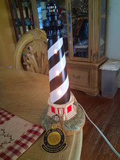 Cape Hatteras Lighthouse Novelty Table Lamp, Painted Striped, Corded Switch picture