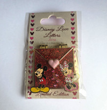 Disney 2016 Valentine's Love Letters LE 3000 Glitter Mickey & Minnie Pin NEW picture