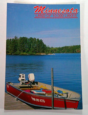 Vintage Motorboat on MN Lake Land of 10,000 Lakes Minnesota Postcard Continental picture