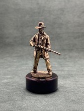 Sheriff Statuette Cast Bronze Art Deco Figurine Sculpture Base In Obsidian picture