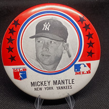 1969 Mickey Mantle New York Yankees Major League Baseball MLB Pinback Button picture