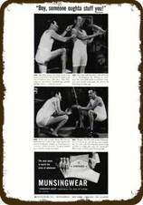 1945 MUNSINGWEAR Underwear Rod & Reel Vintage-Look DECORATIVE REPLICA METAL SIGN picture