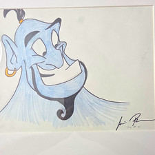 Disney Aladdin Genie Artwork Print Signed & Dated Aug 2023 (2023) picture