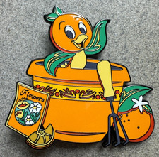 PIN ORANGE BIRD SITTING IN POT FLOWERS 3