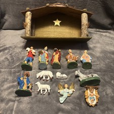 Vintage 13 piece Nativity Set Hand Painted made in Japan RARE 🎄🎄🎄 picture