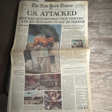 9/11 Newspaper Front Page Lot: The New York Times & The Star-Ledger picture