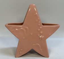 Vintage 1950s Abingdon Pottery Pink Falling Star Vase Cracked AS IS picture