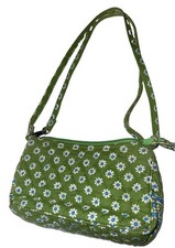 Cute Vera Bradley Daisy Small Purse Crossbody Zipper Quilted Green Blue USA Made picture
