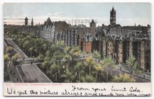 VTG 1906 Boston Commonwealth Avenue Vintage Postcard - Postmarked Manchester NH picture