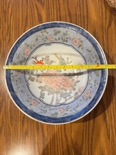 H.F.P. Macau Decorative Bowl Bird and Flower 13 Inch picture