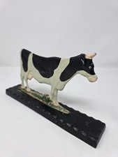 Vintage Cast Iron Holstein Cow Doorstop - Farmhouse, Dairy Decor, Heavy Cast picture