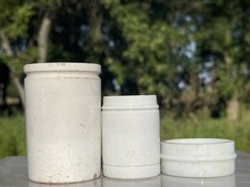 Antique Pharmacy Jars Ceramics Pre 1900's picture