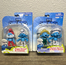 The Smurfs Movie Grab 'Ems Figure 2-Packs Lot of 2 Papa Clumsy Farmer Baker NEW picture