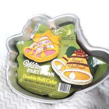 Vintage 1979 Wilton Double Bell Party Cake Pan Includes Instruction Booklet New picture