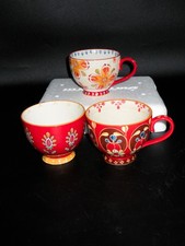 3 Coastline Imports  Dutch Wax Footed Ceramic Mugs picture