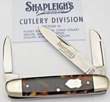 Vintage 1990's SHAPLEIGH'S by Olbertz Germany Cattle Knife - Nice Amber Handles picture