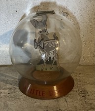 Vintage 1940’s Glass Bubble Globe Bank Deer A Little Doe Vic Moran Christmas picture