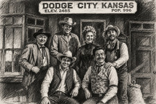 Cast of Classic Cowboy Western TV Show Gunsmoke Charcoal Poster Print 13x19 picture