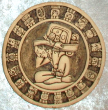Vintage Renato Dorfman Astrological Mayan Zodiac Calendar Folk Art Tile Mexico picture