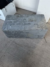 Vintage Forbes AFB Kansas USAF Wood Footlocker Trunk Military Coleman 32” picture