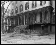 Photo:Savannah Georgia 1930s 423-425 Bull Street Ironwork Porch House picture