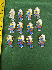 1980s Smurfette Enamel Lapel Pins Lot of 12 Comic Books & Cartoons vintage picture