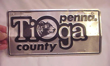 Tioga County PA Metal License Plate  Vintage Pennsylvania Penna Penn Black Bear picture