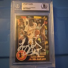 Larry Johnson auto 1991 Wild Card Beckett Authentic Autograph 00017088647 picture