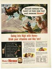 1944 Borden's Hemo Chocolate Drink Elsie The Cow Vintage Print Ad picture