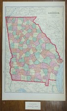 Vintage 1903 GEORGIA Map 14