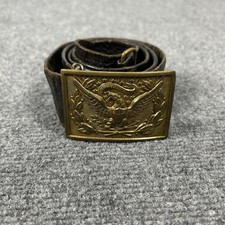 Antique Civil War US Army Officer Eagle Sword Belt Plate Buckle M1851 Leather picture