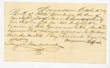 1849 Handwritten Judgment signed Henry Manderbach Benjamin Hafford Germantown PA picture