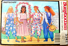 Butterick Busybodies Easy Funwear Leg Vary 5341 Sz 7 8 10 Girls Jumper Jumpsuit picture