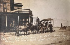 Cody WY Wyoming Stagecoach at the Erma Hotel 1907 RPPC Photo Postcard COPY picture