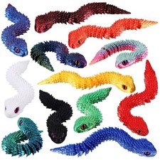 12 Pcs 3D Printed Snakes 3D Mini Snakes Fidget Animal Flexible Cute Articulat... picture